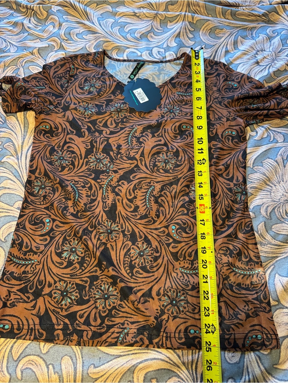 Sterling Kreek Keep it western mesh short sleeve top - Picture 4 of 4